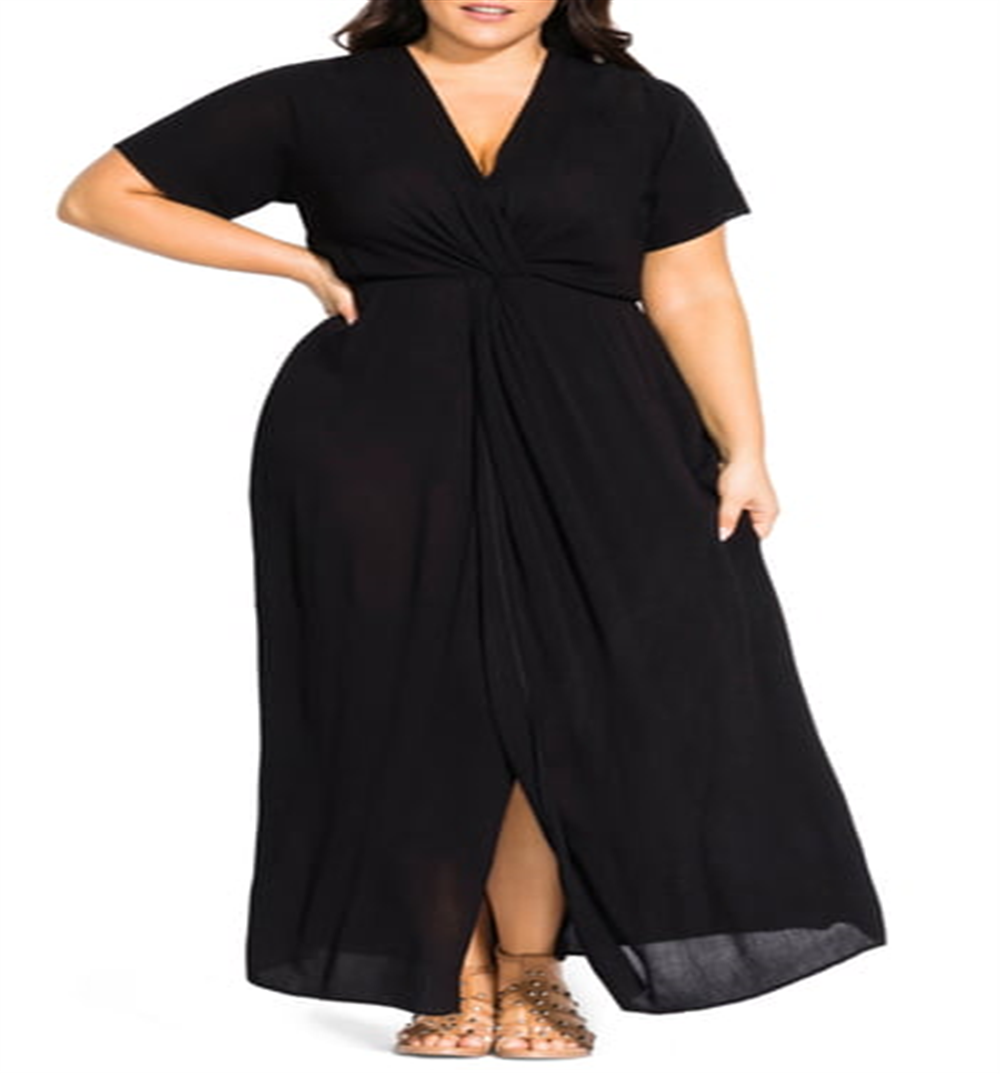City Chic Women's MAXI KNOT FRONT DRESS Blue Size X-Small