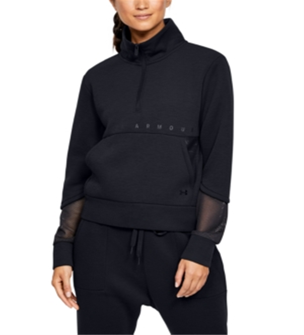 Under Armour Women's 1/2 Zip Long Sleeve Shirt Black Size Large