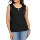 Karen Scott Women's Grommet Trim Tank Top Black Size X-Small
