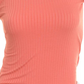 Planet Gold Junior's Ribbed Long Sleeve Square Neck Top Orange Size Medium