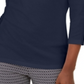 Karen Scott Women's Grommet Trim Cotton Top Blue Size X-Lage