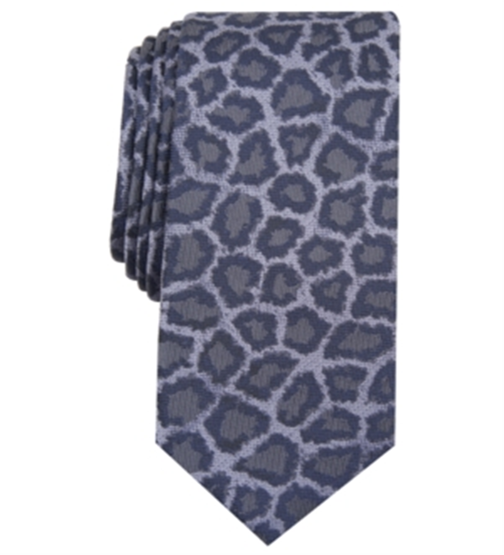 INC International Concepts Men's Jaguar Skin Skinny Tie Gray Size Regular