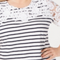 Charter Club Women's Plus Embroidered Striped T-Shirt White Size 2X