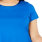 Alfani Women's Plus Satin Trim High Low T-Shirt Blue Size 0X