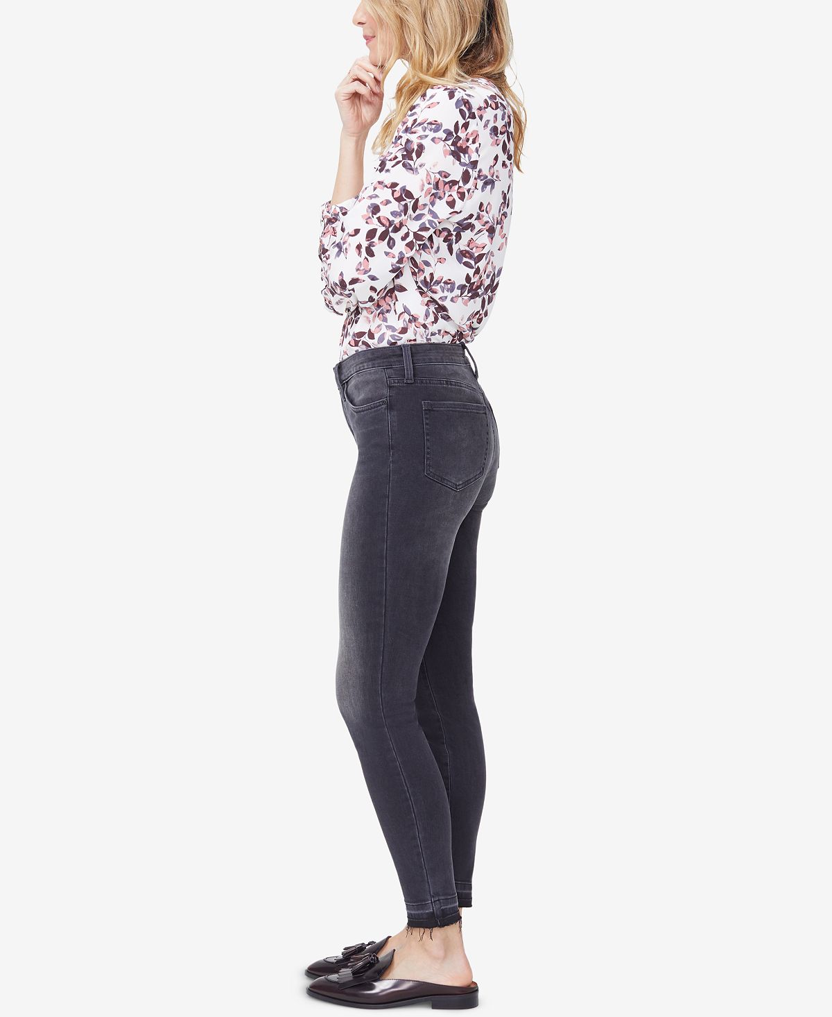 NYDJ Women's Ami Tummy Control Ankle Skinny Jeans Gray Size 4