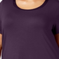 Alfani Women's Satin Trim High Low T-Shirt Purple Size 4X