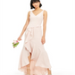 Adrianna Papell Women's Full Length Hi Lo Formal Dress Pink Size 16