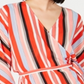 Bar III Women's Striped Wrap Blouse Red Size Large