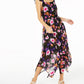 Bar III Women's Floral Print Open Back Dress Black Size X-Large