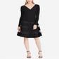 Lauren Ralph Lauren Women's Tulle-Trim Jersey Dress Black Size 8