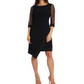 R & M Richards Women's Raglan Above the Knee Wrap Dress Black Size 12 Petite