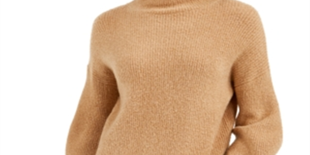 French Connection Women's Orla Flossy Turtleneck Sweater Brown Size Large