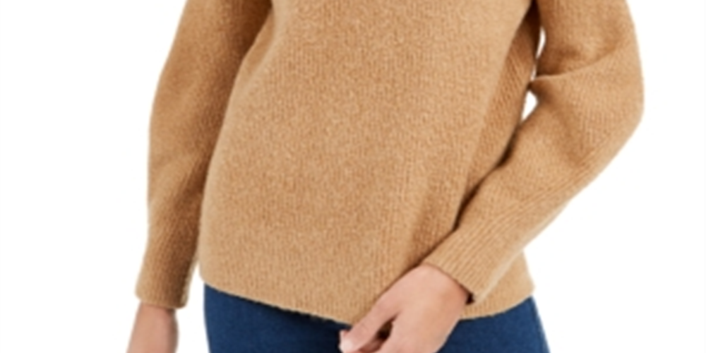 French Connection Women's Orla Flossy Turtleneck Sweater Brown Size Large