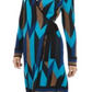 INC International Concepts Women's Wrap Sweater Dress Blue Size Medium