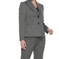 Le Suit Women's Herringbone 2-Button Jacket & Pant Suit Steel Multi Gray Size 16