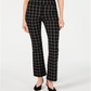 INC Women's  Windowpane-Print Bootcut Pants  Black Size 4