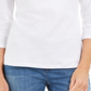 Karen Scott Women's Cotton 3/4 Sleeve Scoop Neck Holiday Top White Size X-Small