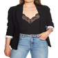 1.STATE Women's One Button Stretch Crepe Blazer Black