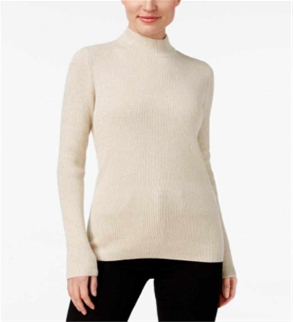 Karen Scott Women's Cotton Mock Neck Sweater Brown Size X-Small