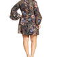 City Chic Women's Trendy Plus Ruffle Sleeve Floral Print Mini Dress Black Size M/18