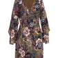 City Chic Women's Trendy Plus Ruffle Sleeve Floral Print Mini Dress Black Size M/18