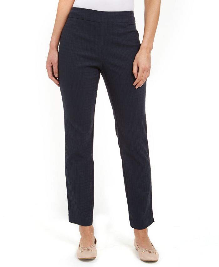 Charter Club Women's Jacquard Pull on Pants Blue Size 10