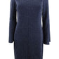 Ralph Lauren Women's Metallic Ponte Dress Blue Size 8 Petite