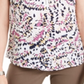 JM Collection Women's Sleeveless Printed Zip Front Top Pink Size XS