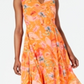 Calvin Klein Women's Floral Print High Low Wrap Maxi Dress Orange Size 8