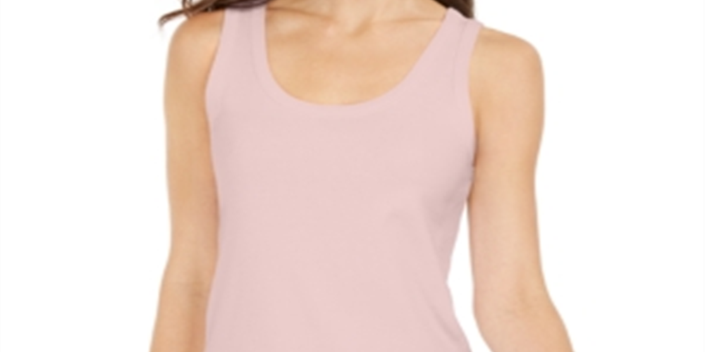 Charter Club Women's Supima Cotton Scoop Neck Tank Top Pink Size Small