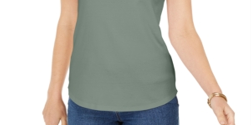 Charter Club Women's Supima Cotton Scoop Neck Tank Top Green Size Large