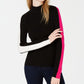 Bar III Women's Varsity Stripe Pullover Sweater Black Size S