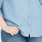 Style & Co Women's Plus Chambray Button up Shirt Blue Size 4X