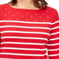 Karen Scott Women's Colorblocked Studded Top Red Size Small