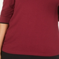 Alfani Women's Piped 3/4-Sleeve T-Shirt Malbec Size -Medium