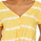 Style & Co Tie-Dye Tie-Front Top Yellow Size XS