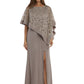 R & M Richards Women's Long Banded Trim Poncho Dress Brown Size 16W