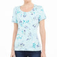 Karen Scott Women's Floral Print T-Shirt Blue Size L