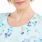 Karen Scott Women's Floral Print T-Shirt Blue Size L