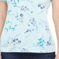 Karen Scott Women's Floral Print T-Shirt Blue Size L