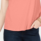 Charter Club Women's Cotton Embroidered T-Shirt Orange Size Petite L