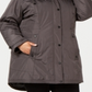 Madden Girl Women's Plus Hooded Faux Fur Trim Parka Gray Size 3XL