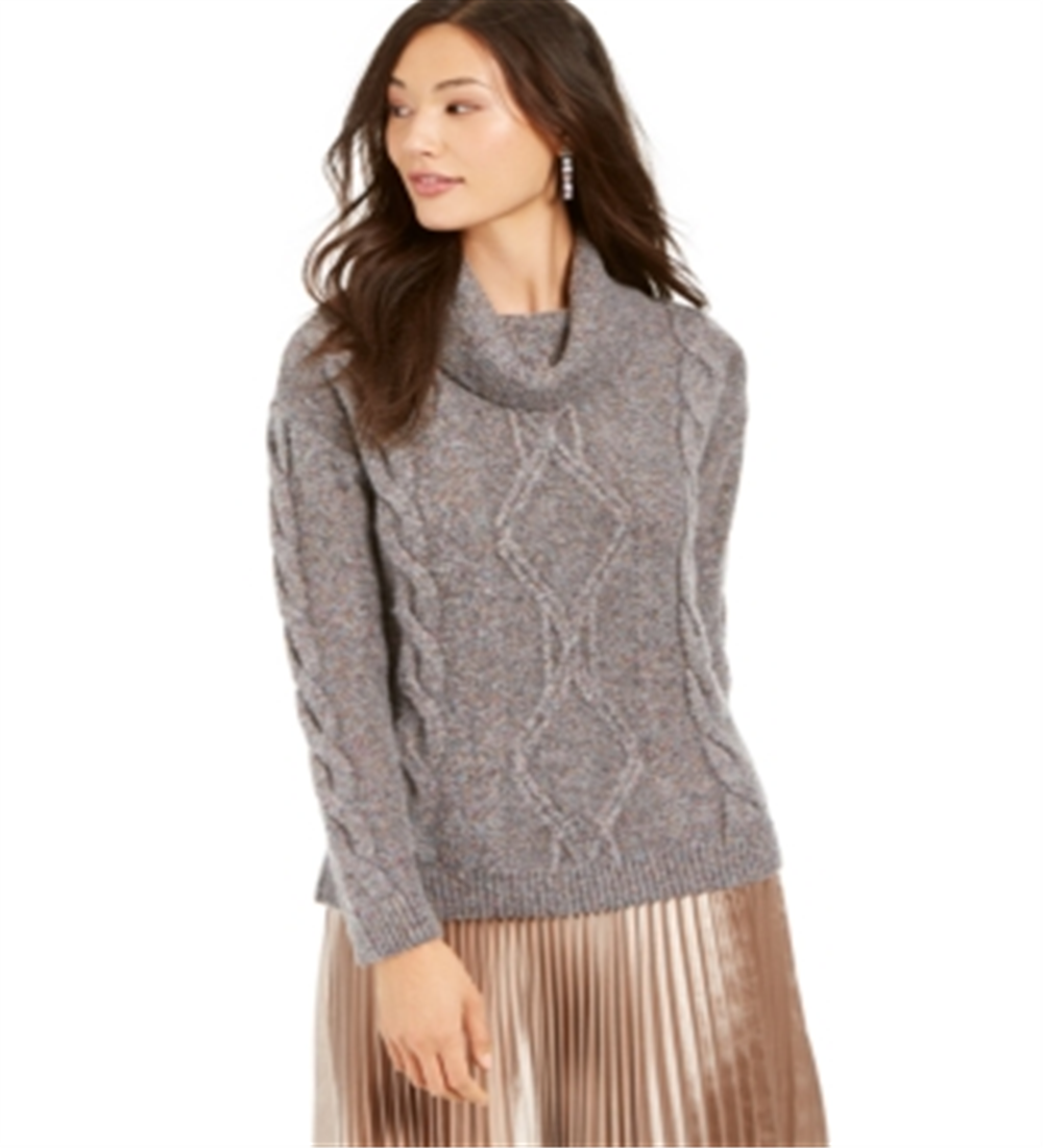 Charter Club Women's Cable Knit Sweater Gray Size Petite XL