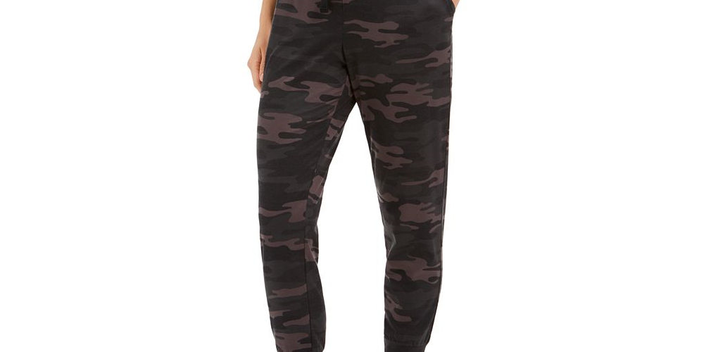 Style & Co Women's Camo-Print Joggers  Gray Size XL