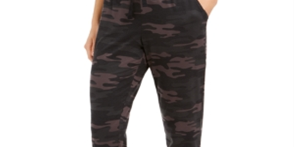 Style & Co Women's Camo-Print Joggers  Gray Size XL
