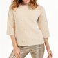 Alfani Women's Scattered Faux Pearl Sweater Brown Size Petite S/M