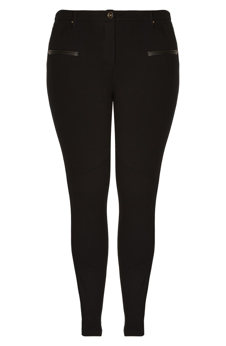 City Chic Women's Utilitarian Skinny Pants Black Size XL