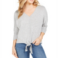 Style & Co Women's Tie Front Top Grey Size Small