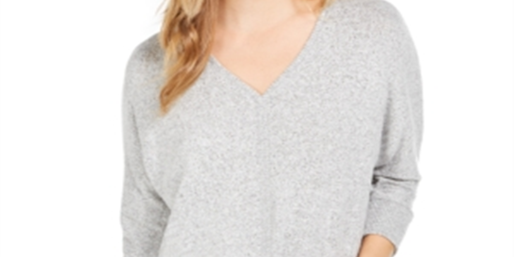 Style & Co Women's Tie Front Top Grey Size Small