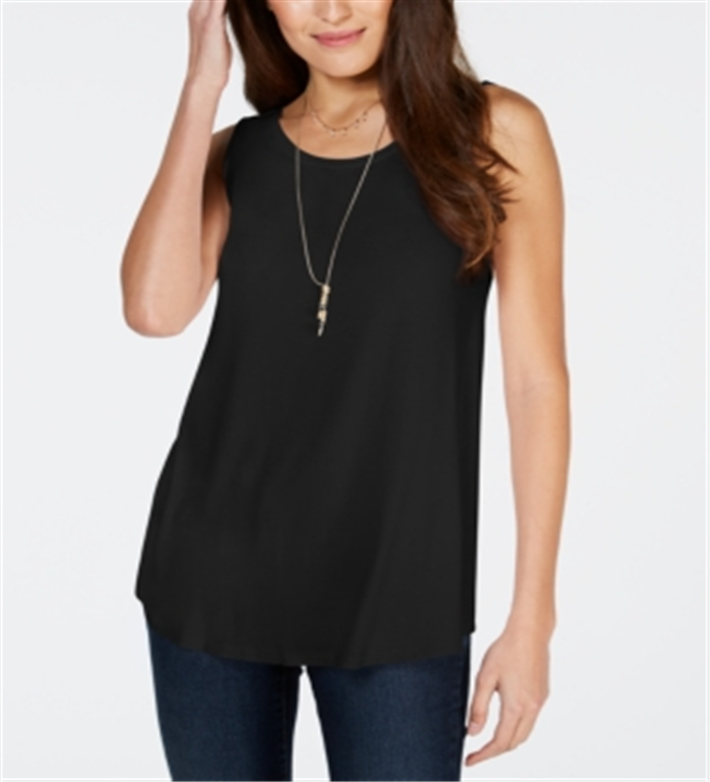 Style & Co Women's Swing Tank Top Black Size Petite M